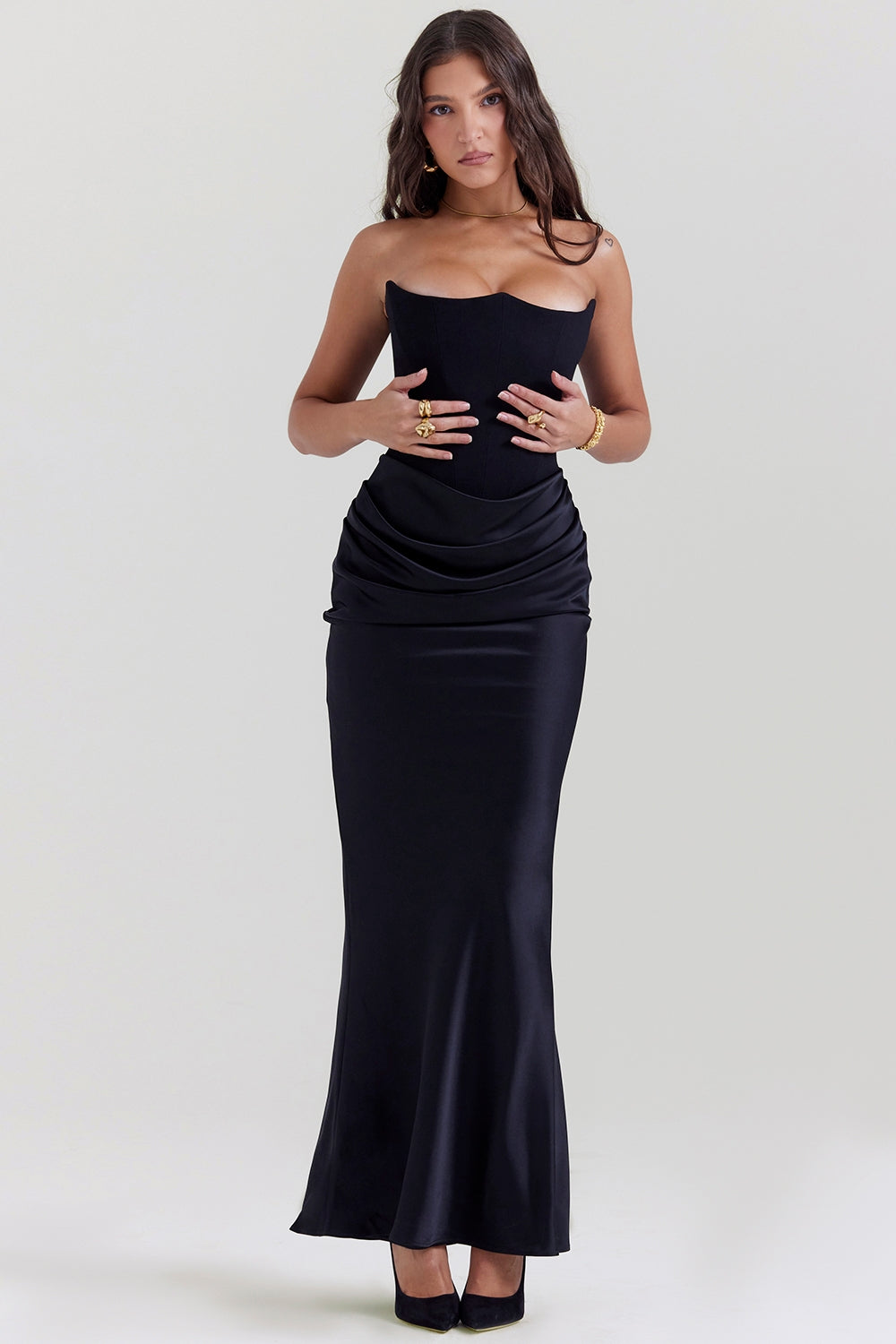 SERAPHINA CORSET SATIN ELEGANCE DRESS