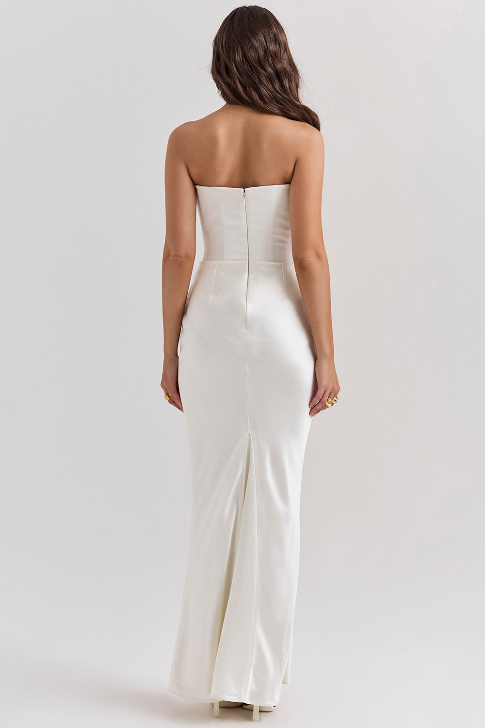SERAPHINA CORSET SATIN ELEGANCE DRESS-WHITE