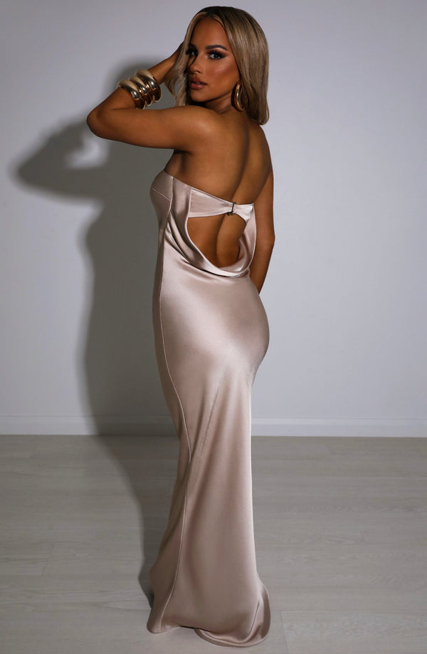 EVERI MAXI DRESS-STRAPLESS SATIN