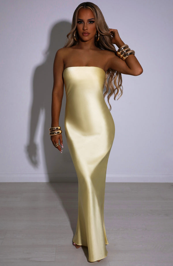 EVERI MAXI DRESS-STRAPLESS SATIN
