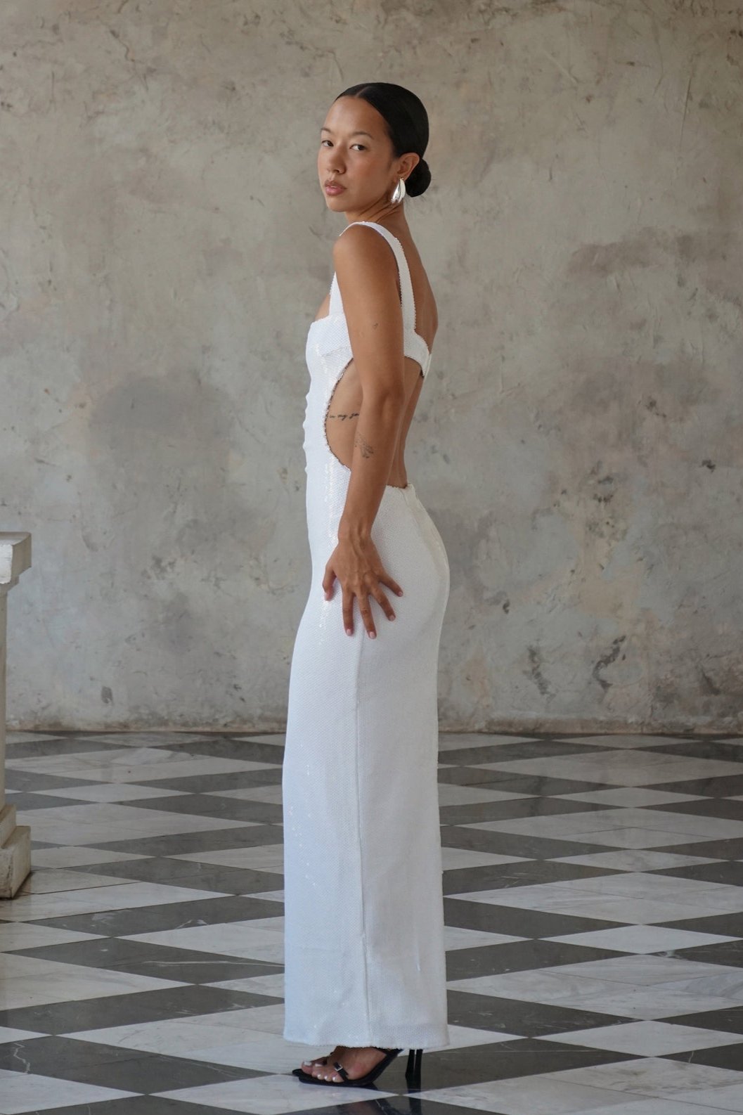 Allure Sequin Cut-Out Backless Dress