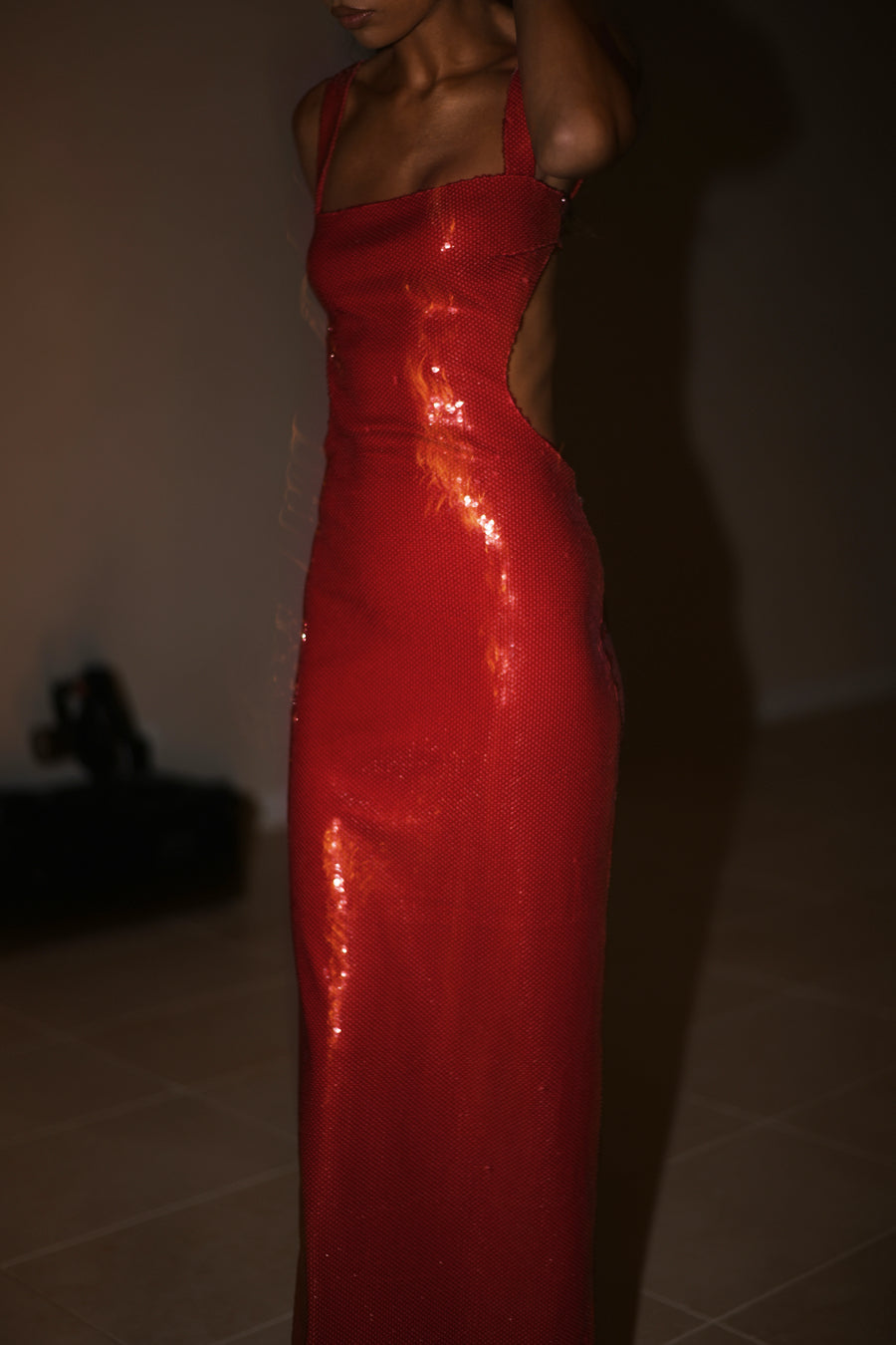 Allure Sequin Cut-Out Backless Dress