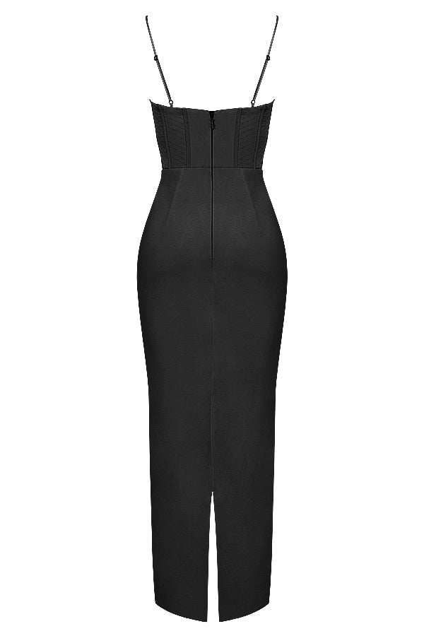 Elegant Corset Maxi Dress-Pink