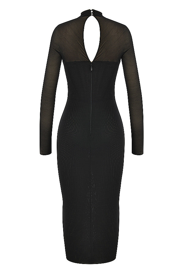 Alyia Mesh Corset Midi Bandage Dress