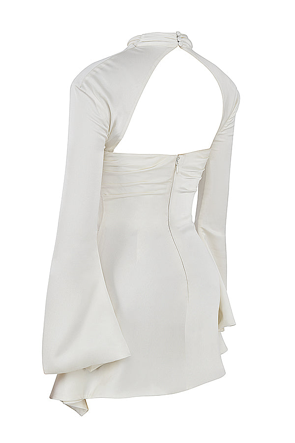 HEILA IVORY DRAPED CORSET DRESS-PINK