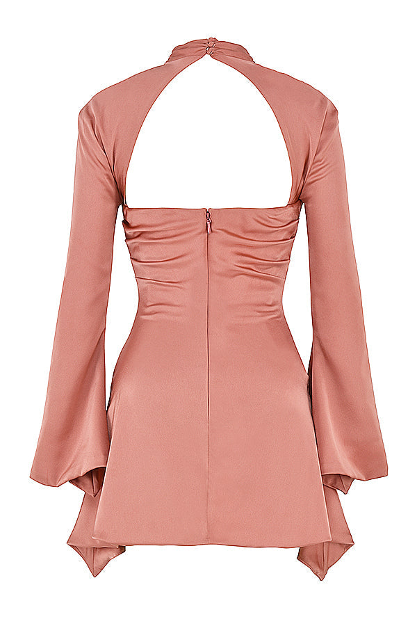 HEILA IVORY DRAPED CORSET DRESS-PINK