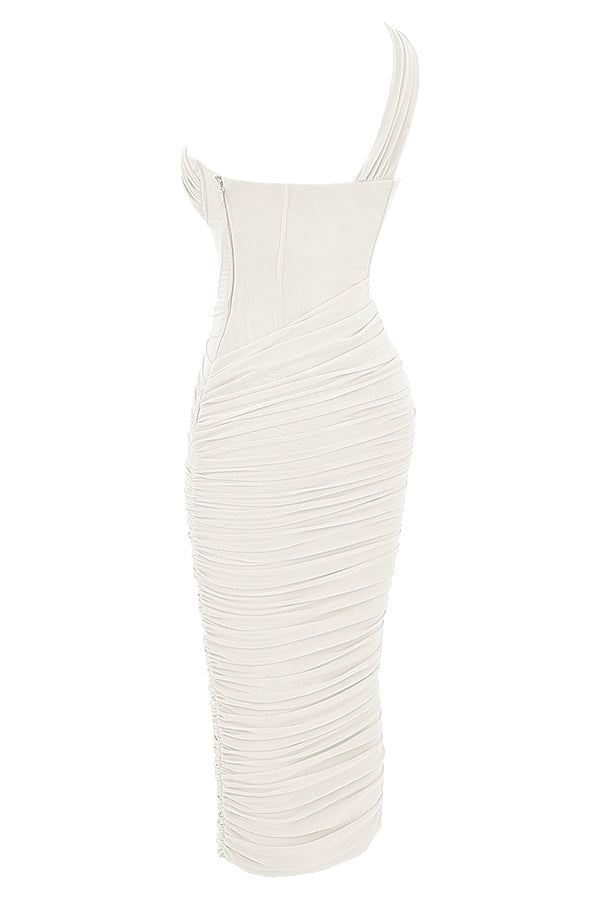 Cutout One-Shoulder Midi Bandage Dress