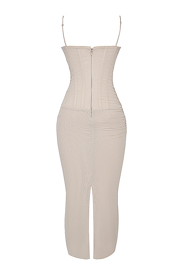 Mesh Stitching Lace Mid-length Dress