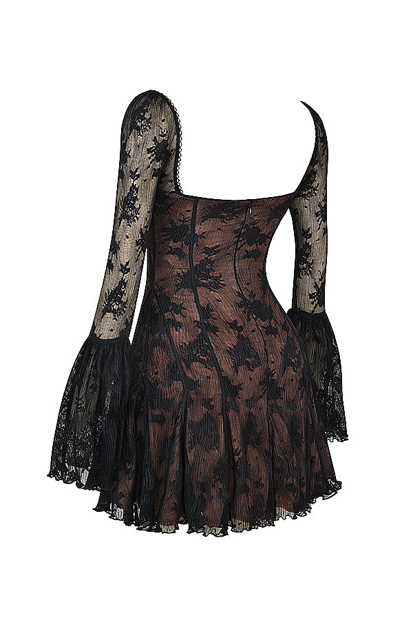 Alyia Lace Dress Bell Sleeve Designer Dress