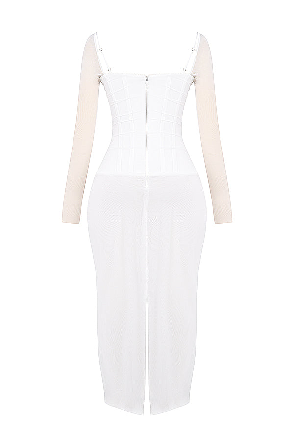 Mesh Stitching Lace Mid-length Dress